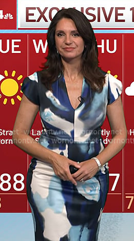 Maria's blue printed cap sleeve dress on Today