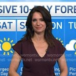 Maria’s burgundy v-neck jumpsuit on Today Maria’s burgundy v-neck jumpsuit on Today