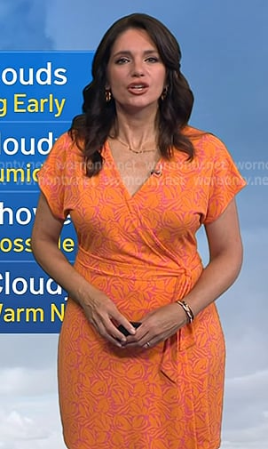 Maria’s orange floral wrap dress on Today Maria’s orange floral wrap dress on Today