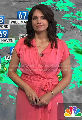 Maria’s pink wrap mini dress on Today Maria’s pink wrap mini dress on Today