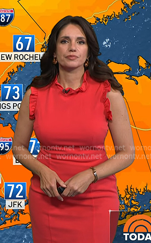 Maria's red ruffle sheath dress on Today