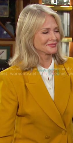 Marlena’s mustard yellow blazer on Days of our Lives Marlena’s mustard yellow blazer on Days of our Lives