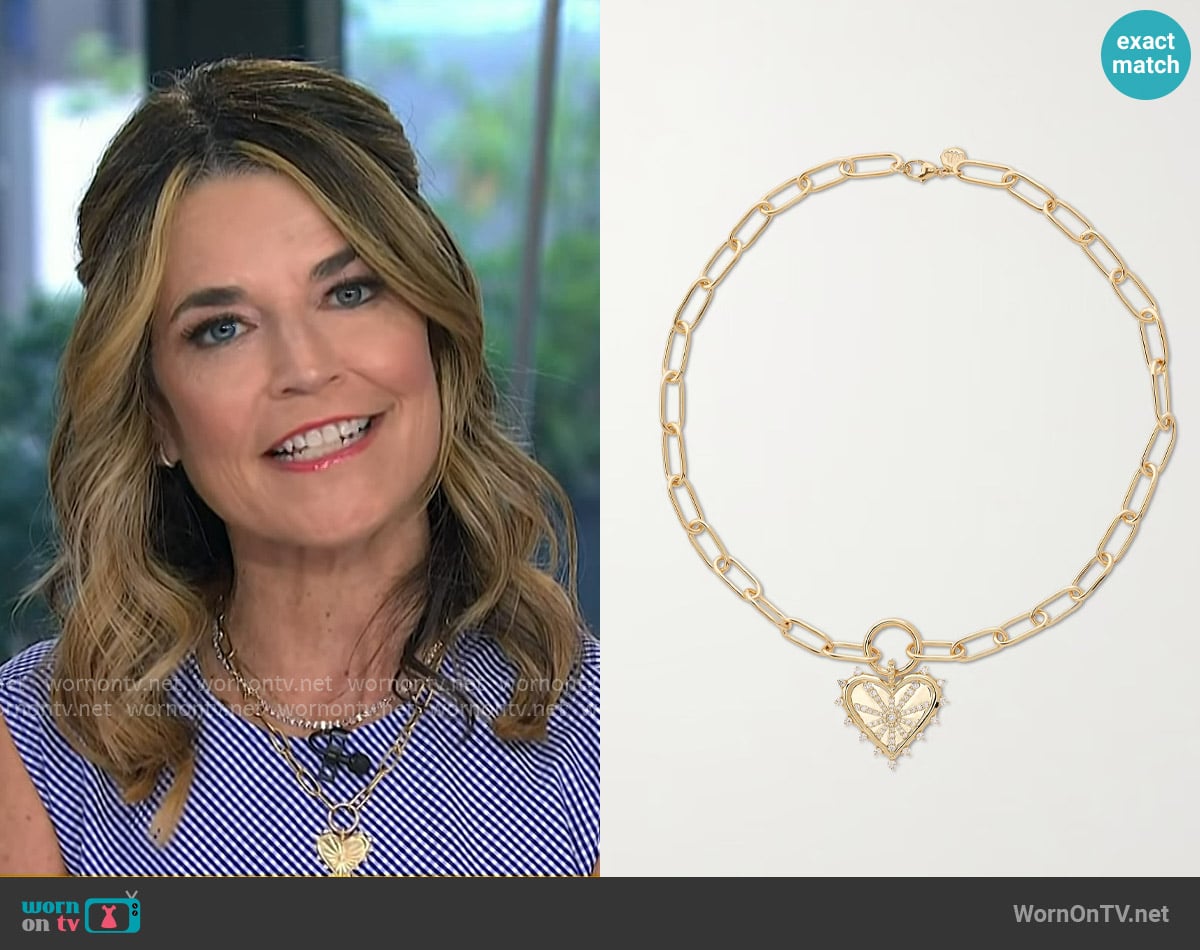Marlo Laz Sardinia 14-karat Gold Diamond Necklace worn by Savannah Guthrie on Today