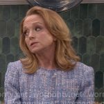 Mary’s blue tweed jacket on Leanne