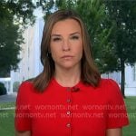 Mary’s red short sleeve knit jacket on Good Morning America