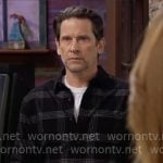 Matt’s black plaid shirt on The Young and the Restless