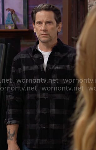 Matt’s black plaid shirt on The Young and the Restless Matt’s black plaid shirt on The Young and the Restless