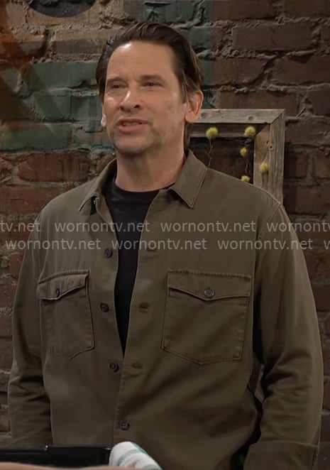 Matt’s green shirt jacket on The Young and the Restless