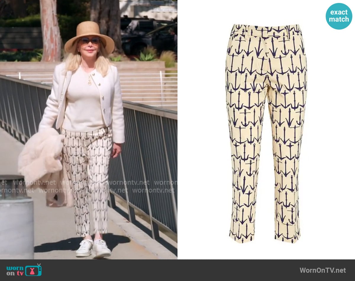 Max Mara Anchor print trousers worn by Shannon Beador on The Real Housewives of Orange County Max Mara Anchor print trousers worn by Shannon Beador on The Real Housewives of Orange County