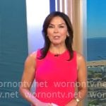 Meg Oliver’s pink tiered skirt dress on CBS Mornings