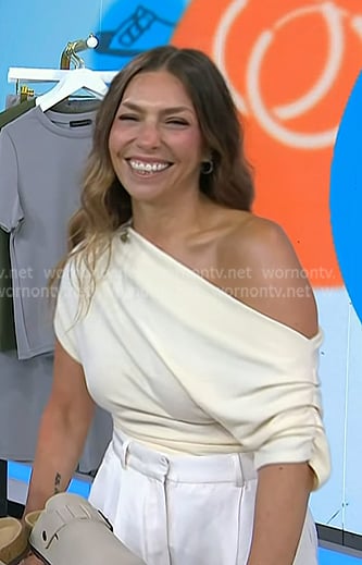 Melissa’s ivory one off-shoulder top on Today
