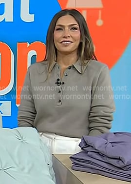 Melissa's taupe knit polo sweater on Today