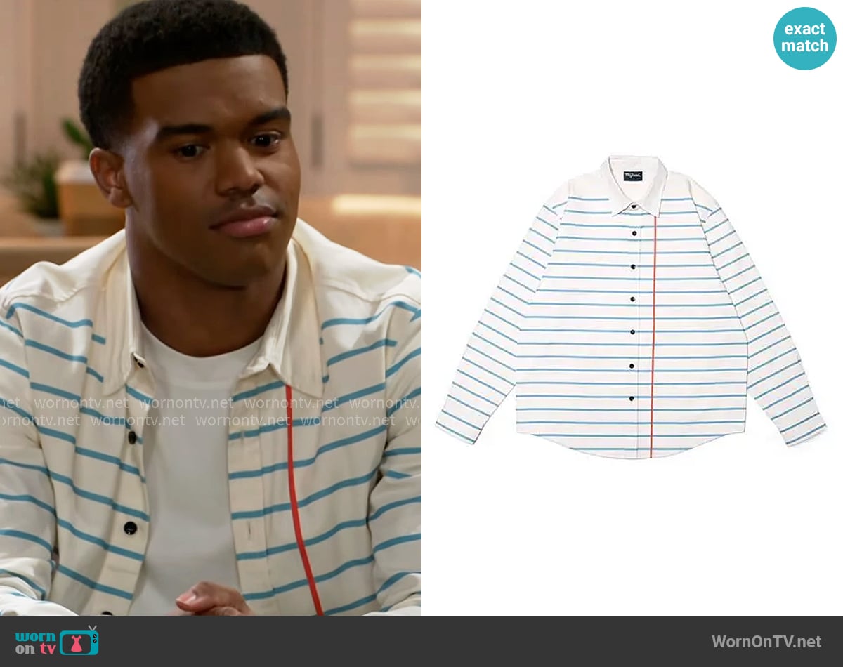 Mifland Looseleaf Shirt worn by Tyrell Richardson (Jaden Lucas Miller) on Beyond the Gates Mifland Looseleaf Shirt worn by Tyrell Richardson (Jaden Lucas Miller) on Beyond the Gates
