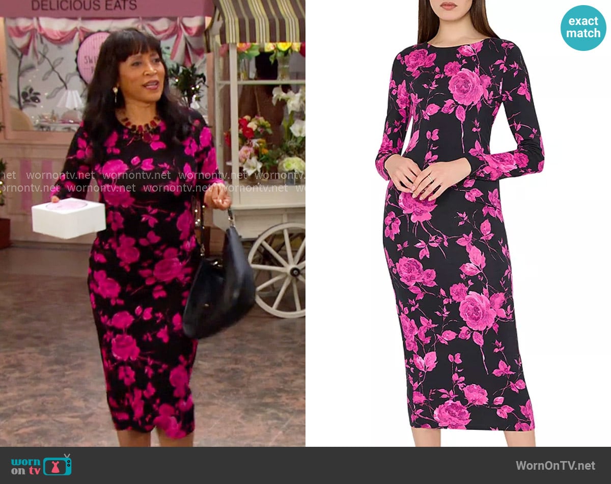 Milly Floral Midi Dress worn by Paulina Price (Jackée Harry) on Days of our Lives Milly Floral Midi Dress worn by Paulina Price (Jackée Harry) on Days of our Lives