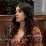 Molly’s multi-colored plaid shirt on General Hospital Molly’s multi-colored plaid shirt on General Hospital