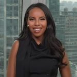 Mona’s black drape top on Extra
