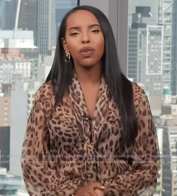 Mona’s leopard print blouse on Extra