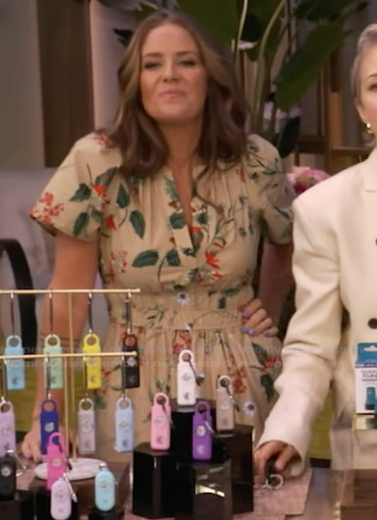 Monica’s beige floral dress on Live with Kelly and Mark Monica’s beige floral dress on Live with Kelly and Mark