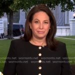Nancy Cordes’ black jacket with gold buttons on CBS Mornings