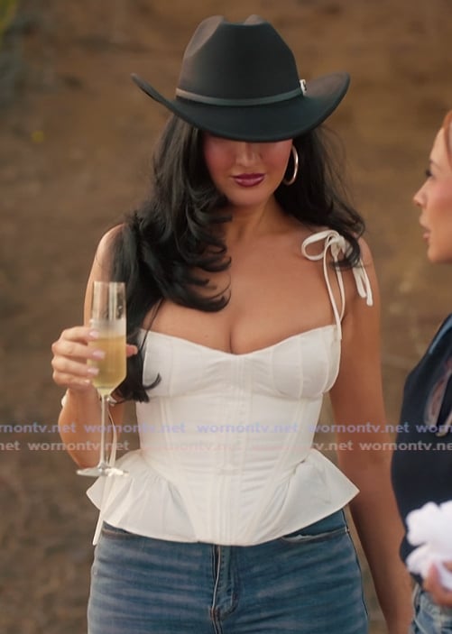 Natalie’s white corset top on The Girls A Khloe Kardashian Project