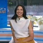 Natalie’s white top and yellow tiered skirt on Today Natalie’s white top and yellow tiered skirt on Today