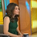 Nicole Sganga’s dark green sleeveless dress on CBS Mornings Nicole Sganga’s dark green sleeveless dress on CBS Mornings