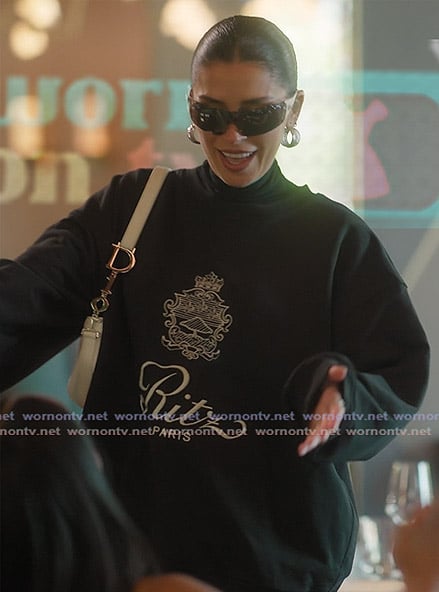 Nicole’s embroidered sweatshirt on The Girls A Khloe Kardashian Project Nicole’s embroidered sweatshirt on The Girls A Khloe Kardashian Project