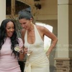 Nicole’s pastel yellow halter dress on The Girls A Khloe Kardashian Project Nicole’s pastel yellow halter dress on The Girls A Khloe Kardashian Project