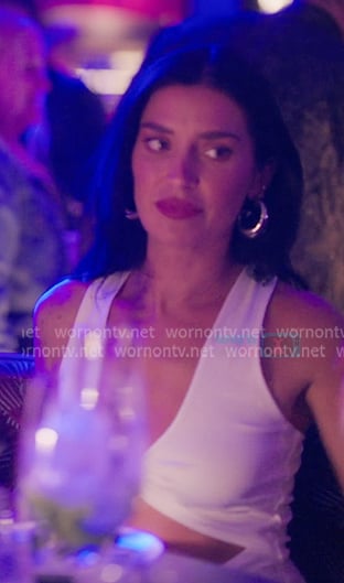 Nicole’s white cutout dress on The Girls A Khloe Kardashian Project Nicole’s white cutout dress on The Girls A Khloe Kardashian Project