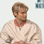 Noah LaLonde’s pinstripe bomber jacket on Access Hollywood Noah LaLonde’s pinstripe bomber jacket on Access Hollywood