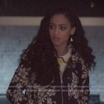 Olivia’s black floral print hoodie on All American Olivia’s black floral print hoodie on All American