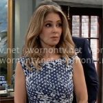 Olivia’s blue polka dot and floral dress on General Hospital