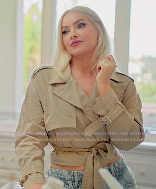 Olivia's cropped trench on The Girls A Khloe Kardashian Project