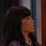 Paulina’s blue printed mesh dress on Days of our Lives Paulina’s blue printed mesh dress on Days of our Lives