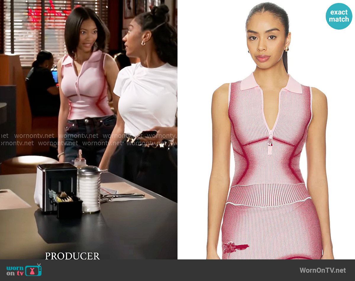 PH5 Gen 11 Compression Court Top in Red Wine worn by Jessica Harris (Camryn Jade) on Beyond the Gates
