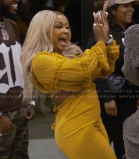 Phaedra's yellow cutout jumpsuit on The Real Housewives of Atlanta