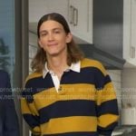 Pierce Abernathy’s yellow stripe rugby shirt on Good Morning America