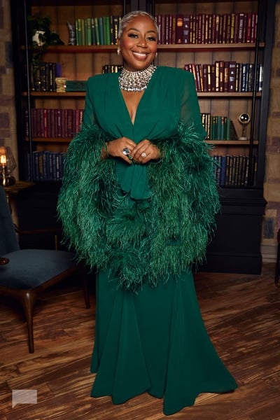 Pinky’s green reunion dress on The Real Housewives of Atlanta Pinky’s green reunion dress on The Real Housewives of Atlanta