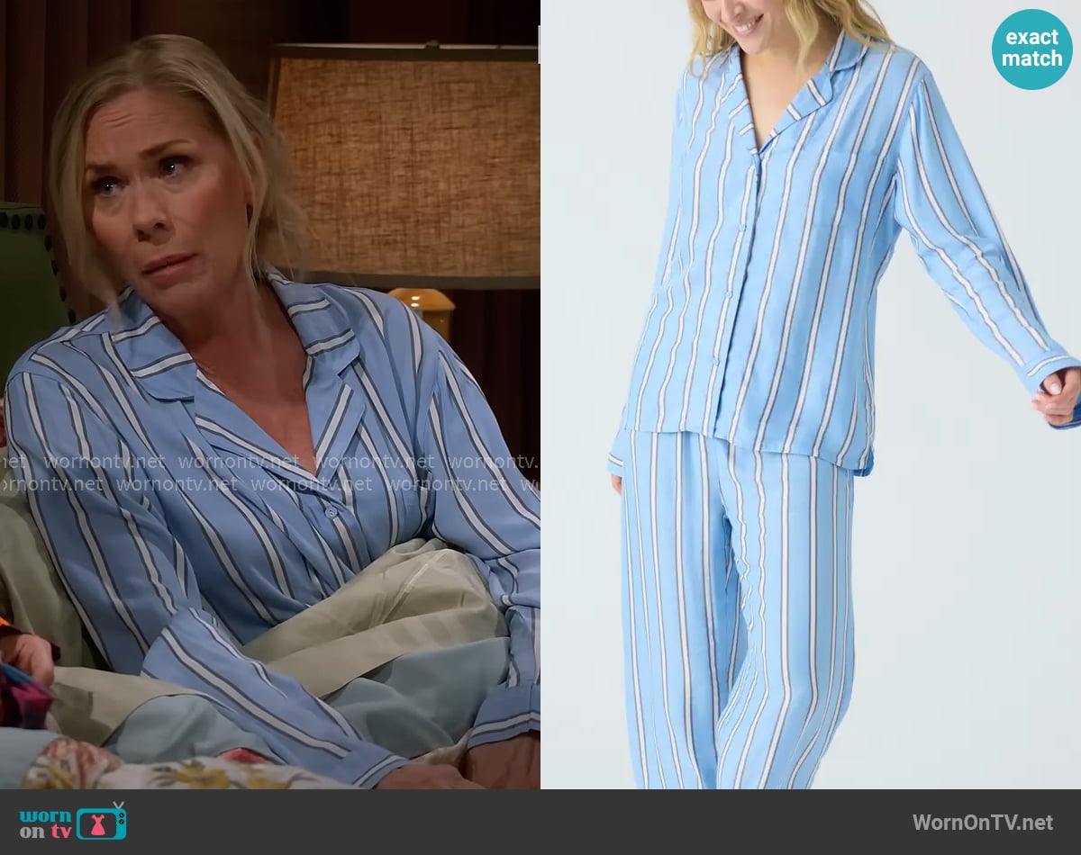 PJ Salvage Stripe Hype Pajamas worn by Leanne Murphy (Leanne Morgan) on Leanne