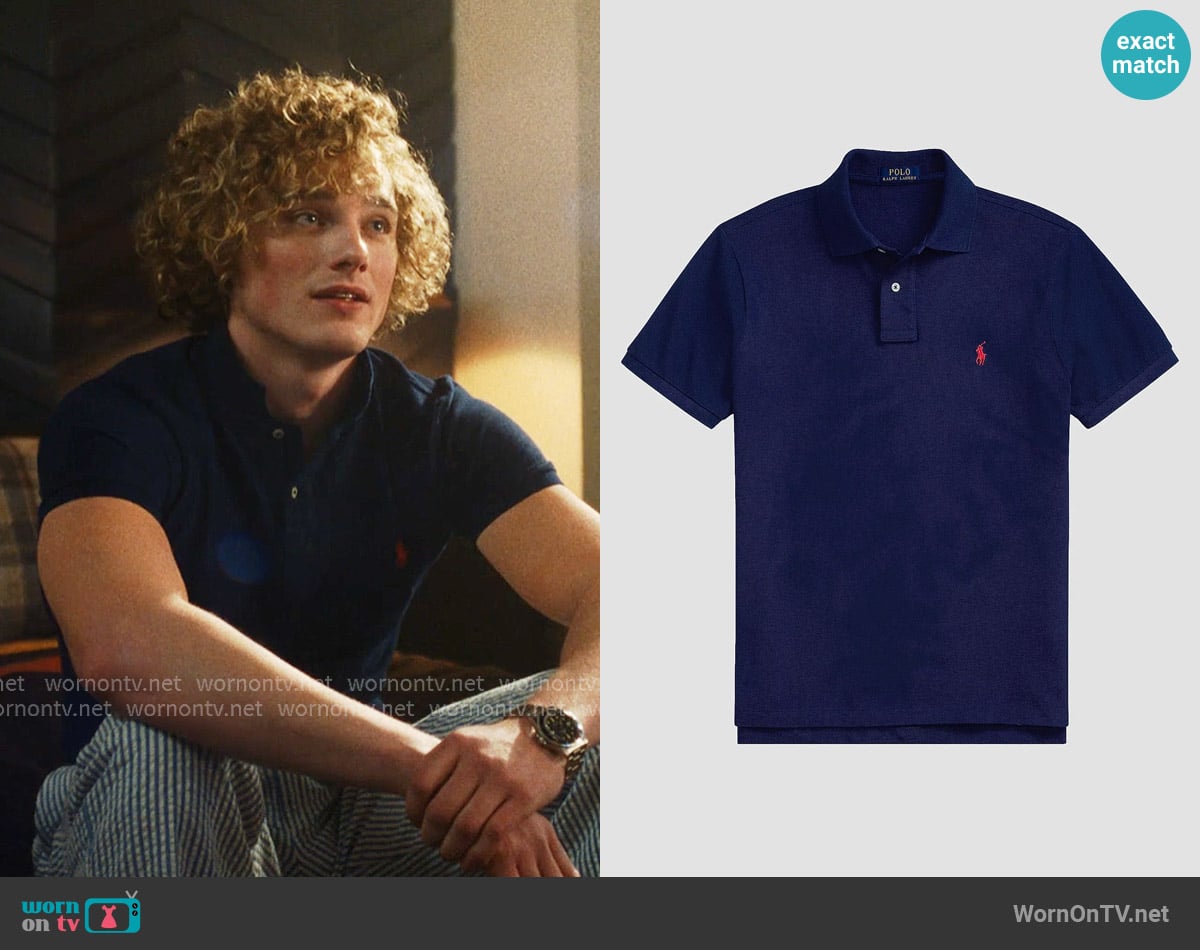 Polo Ralph Lauren Logo Cotton Slim-Fit Polo Shirt worn by Thom Wright (Graham Campbell) on The Shards Polo Ralph Lauren Logo Cotton Slim-Fit Polo Shirt worn by Thom Wright (Graham Campbell) on The Shards
