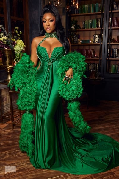 Porsha’s green reunion dress on The Real Housewives of Atlanta Porsha’s green reunion dress on The Real Housewives of Atlanta