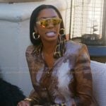 Porsha’s printed shirtdress on The Real Housewives Ultimate Girls Trip Porsha’s printed shirtdress on The Real Housewives Ultimate Girls Trip