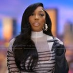 Porsha's white striped confessional top on The Real Housewives Ultimate Girls Trip Porsha's white striped confessional top on The Real Housewives Ultimate Girls Trip