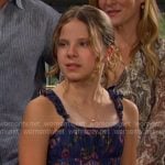 Rachel’s blue floral smocked dress on Days of our Lives