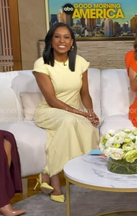 Rachel’s yellow slingback pumps on Good Morning America