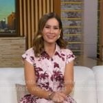 Rebecca’s pink floral short sleeve shirtdress on Good Morning America Rebecca’s pink floral short sleeve shirtdress on Good Morning America