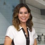 Rebecca’s white and brown zip front dress on Good Morning America
