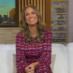 Rhiannon’s pink geometric print pleated dress on Good Morning America