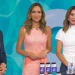 Rhiannon’s pink gingham check tie dress on Good Morning America