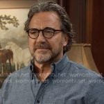 Ridge’s blue button down shirt on The Bold and the Beautiful Ridge’s blue button down shirt on The Bold and the Beautiful